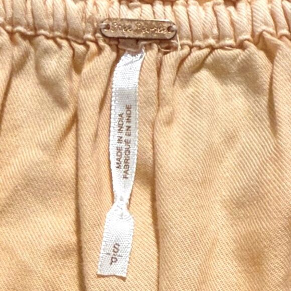 Free People Peach Navy Floral Embroidered Off Shoulder Mini Tunic Dress - Picture 16 of 16